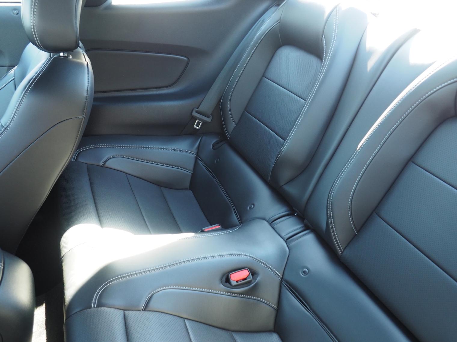 Rear seat of 2021 Mustang Mach 1
